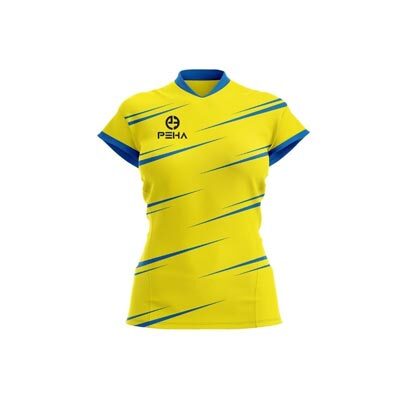 Koszulka siatkarska damska PEHA Arcos żółto-niebieska