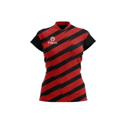 Koszulka siatkarska damska PEHA Como czarno-czerwona
