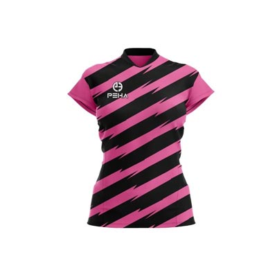 Koszulka siatkarska damska PEHA Como różowo-czarna