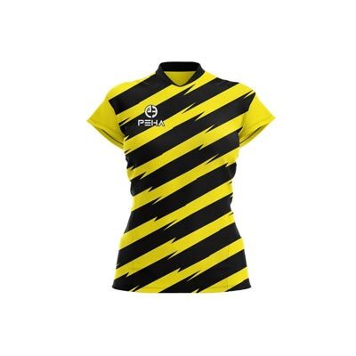 Koszulka siatkarska damska PEHA Como żółto-czarna