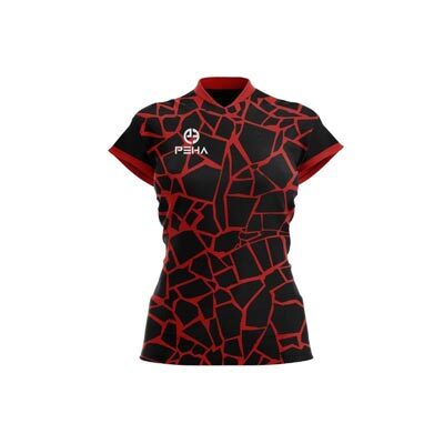 Koszulka siatkarska damska PEHA Etna czarno-czerwona