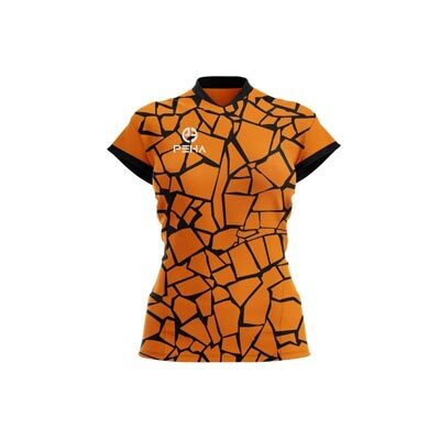 Koszulka siatkarska damska PEHA Etna pomarańczowo-czarna