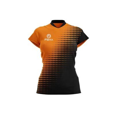 Koszulka siatkarska damska PEHA Roca pomarańczowo-czarna