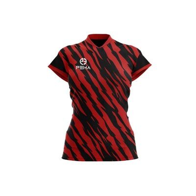 Koszulka siatkarska damska PEHA Sampa czarno-czerwona