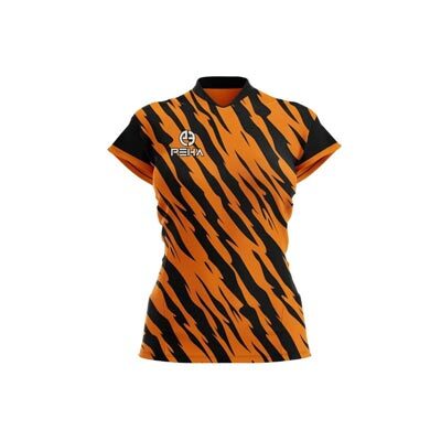 Koszulka siatkarska damska PEHA Sampa czarno-pomarańczowa