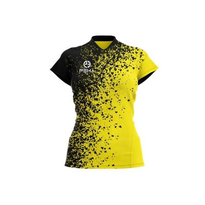 Koszulka siatkarska damska PEHA Shadow czarno-żółta