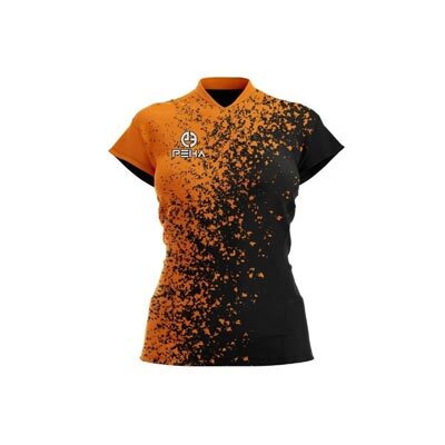 Koszulka siatkarska damska PEHA Shadow pomarańczowo-czarna