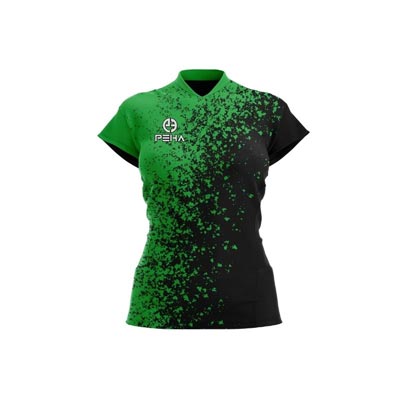 Koszulka siatkarska damska PEHA Shadow zielono-czarna