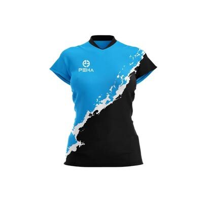 Koszulka siatkarska damska PEHA Wave turkusowo-czarna