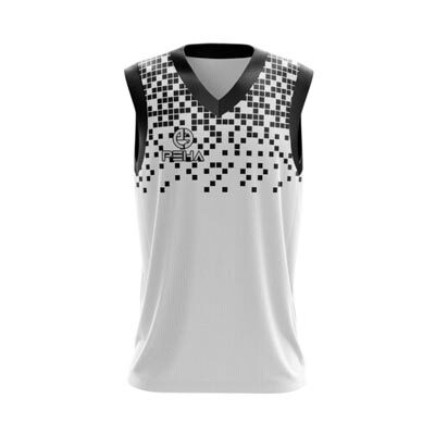 Koszulka koszykarska PEHA Pixel biało-czarna