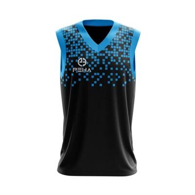 Koszulka koszykarska PEHA Pixel czarno-turkusowa