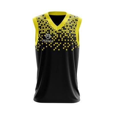 Koszulka koszykarska PEHA Pixel czarno-żółta
