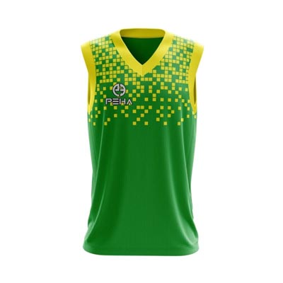 Koszulka koszykarska PEHA Pixel zielono-żółta