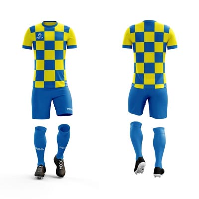 Strój piłkarski dla dzieci PEHA Croatia 2 żółto-niebieski