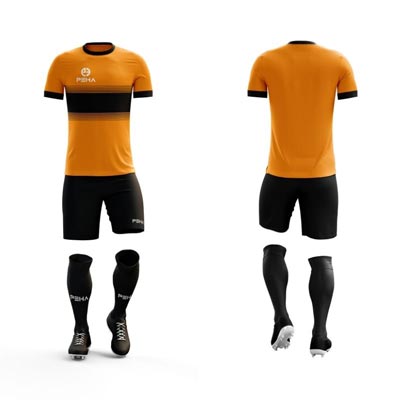 Strój piłkarski PEHA Luca pomarańczowo-czarny