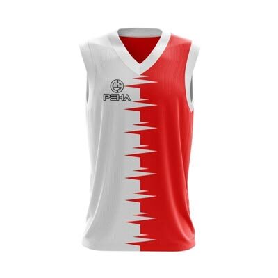 Koszulka koszykarska PEHA Combi biało-czerwona