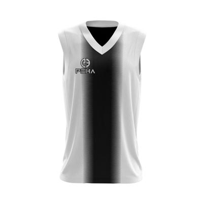 Koszulka koszykarska PEHA Delta biało-czarna