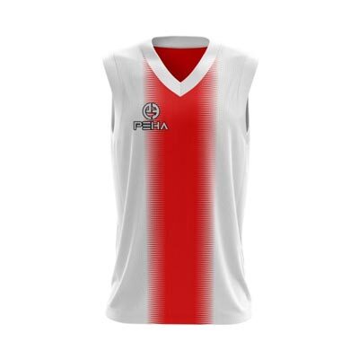 Koszulka koszykarska PEHA Delta biało-czerwona