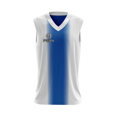 Koszulka koszykarska PEHA Delta biało-niebieska