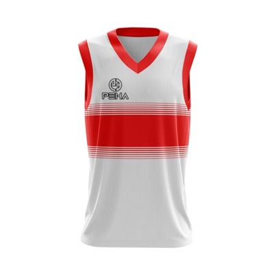 Koszulka koszykarska PEHA Luca biało-czerwona