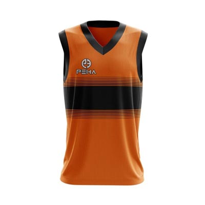 Koszulka koszykarska PEHA Luca pomarańczowo-czarna