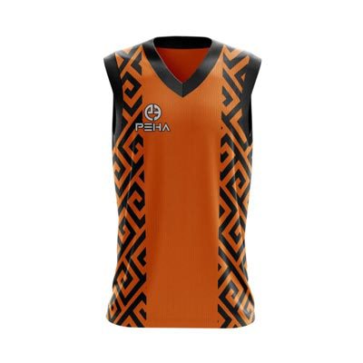 Koszulka koszykarska PEHA Onyx pomarańczowo-czarna