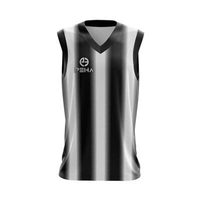 Koszulka koszykarska PEHA Striped 2 biało-czarna