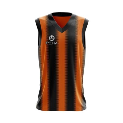 Koszulka koszykarska PEHA Striped 2 pomarańczowo-czarna