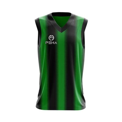 Koszulka koszykarska PEHA Striped 2 zielono-czarna