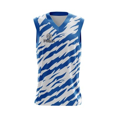 Koszulka koszykarska PEHA Tiger biało-niebieska