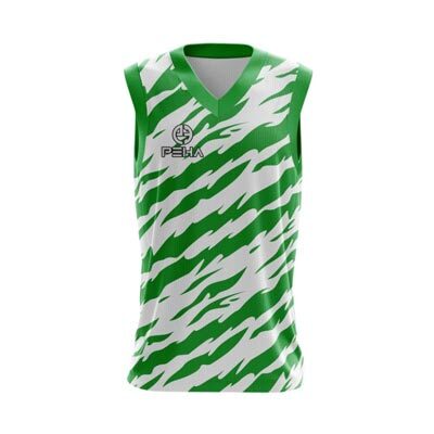 Koszulka koszykarska PEHA Tiger biało-zielona