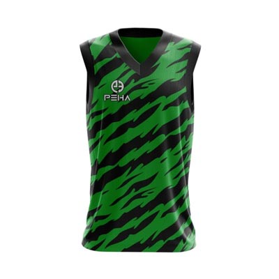 Koszulka koszykarska PEHA Tiger zielono-czarna