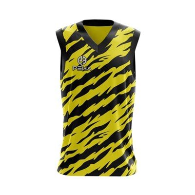 Koszulka koszykarska PEHA Tiger żółto-czarna