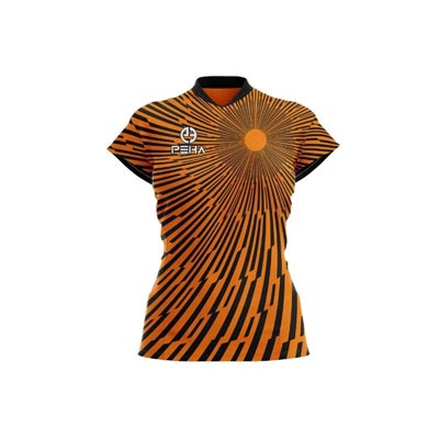 Koszulka siatkarska damska PEHA Argos pomarańczowo-czarna