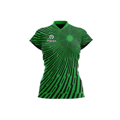 Koszulka siatkarska damska PEHA Argos zielono-czarna
