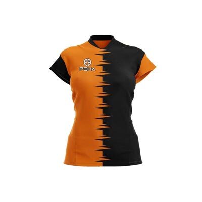 Koszulka siatkarska damska PEHA Combi pomarańczowo-czarna
