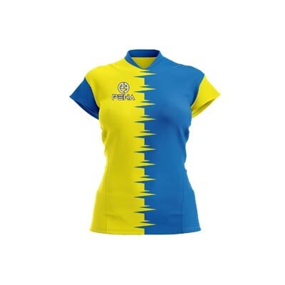 Koszulka siatkarska damska PEHA Combi żółto-niebieska