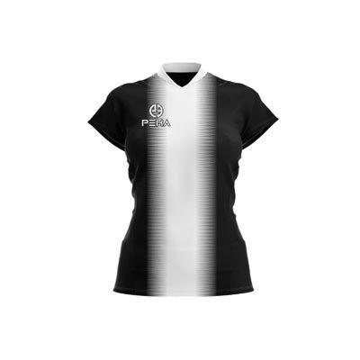 Koszulka siatkarska damska PEHA Delta czarno-biała