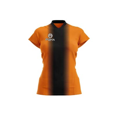 Koszulka siatkarska damska PEHA Delta pomarańczowo-czarna