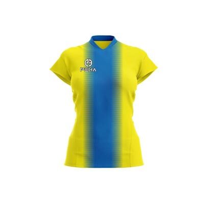Koszulka siatkarska damska PEHA Delta żółto-niebieska