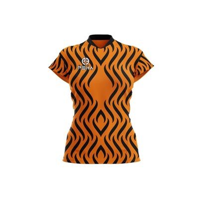 Koszulka siatkarska damska PEHA Honey pomarańczowo-czarna