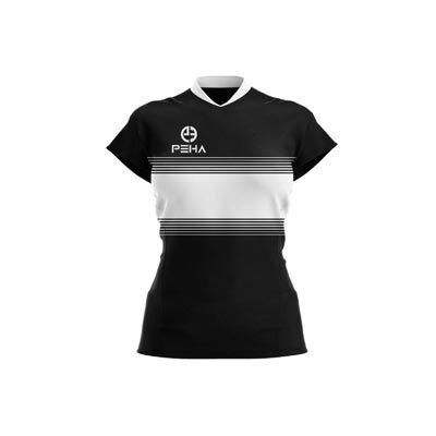 Koszulka siatkarska damska PEHA Luca czarno-biała