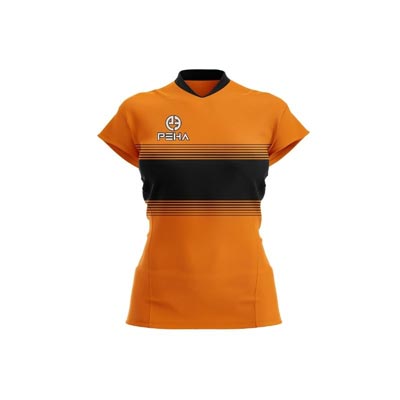 Koszulka siatkarska damska PEHA Luca pomarańczowo-czarna