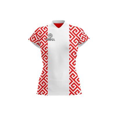 Koszulka siatkarska damska PEHA Onyx biało-czerwona