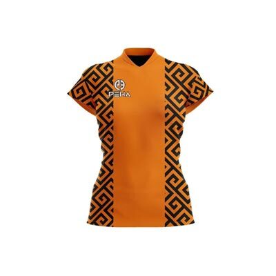 Koszulka siatkarska damska PEHA Onyx pomarańczowo-czarna