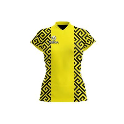 Koszulka siatkarska damska PEHA Onyx żółto-czarna