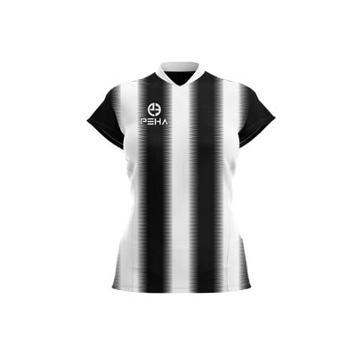 Koszulka siatkarska damska PEHA Striped biało-czarna