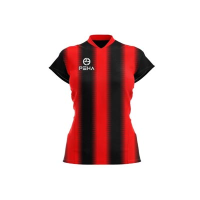 Koszulka siatkarska damska PEHA Striped czerwono-czarna