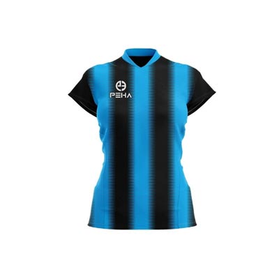 Koszulka siatkarska damska PEHA Striped turkusowo-czarna