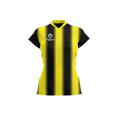 Koszulka siatkarska damska PEHA Striped żółto-czarna